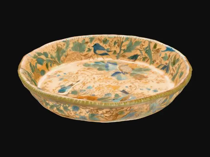 3D model for Decorative Floral Plate with Birds