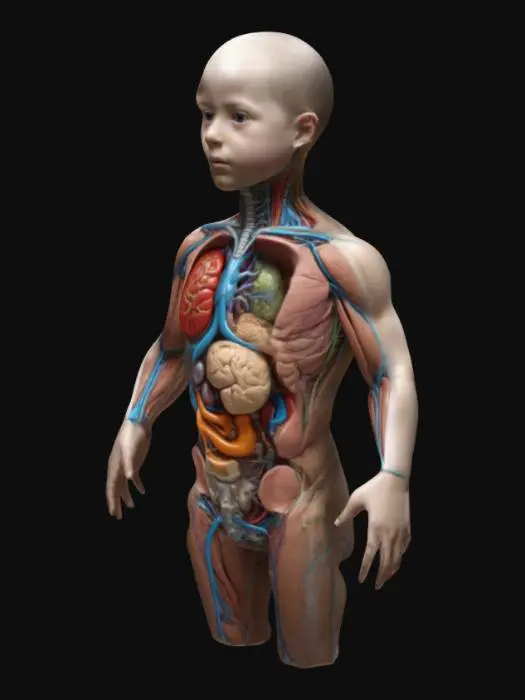 3D model for A hyper-realistic 3D model of the human cross section of a child