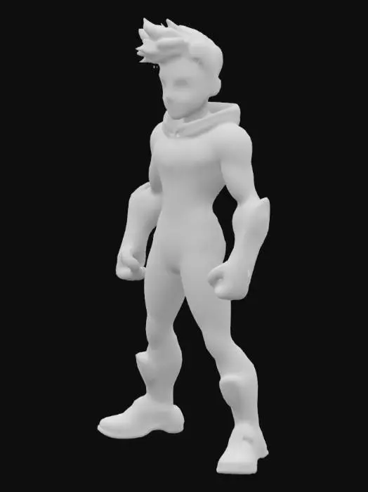 3D model for This image features a young person wearing a shiny blue and yellow futuristic suit, standing confidently against a vibrant, high-tech cityscape with towering skyscrapers and a dynamic, colorful sky. The scene has a sci-fi or superhero vibe, likely created with digital art tools like Stable Diffusion, as indicated by the watermark. It evokes a sense of adventure or power in a utopian urban setting.