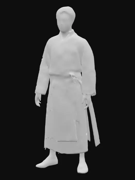 3D model for Highly Detailed, Ultra Realistic,4K, 8K, HDR, studio quality beautiful, elegant, image depicts a stylized digital illustration of a young individual standing on a balcony overlooking a mountainous landscape with traditional East Asian architecture. The figure is dressed in an elaborate robe featuring a black base with red and blue accents, adorned with intricate gold embroidery, including a prominent dragon design on the chest. A wide red sash with floral patterns secures the robe, and the individual wears a metallic arm guard on the left wrist