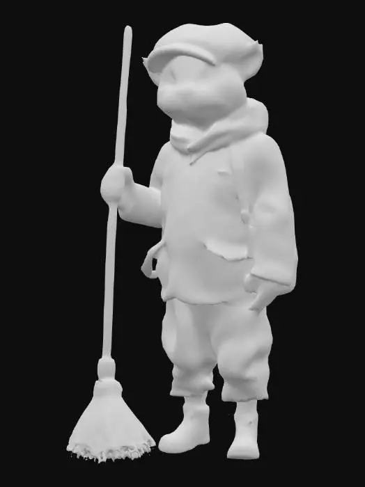 3D model for Sweeper Mouse in Overalls