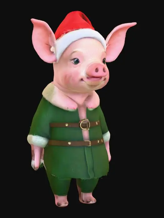 3D model for Festive Piglet Elf