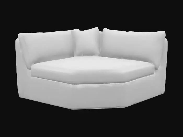 3D model for Wicker Corner Sofa