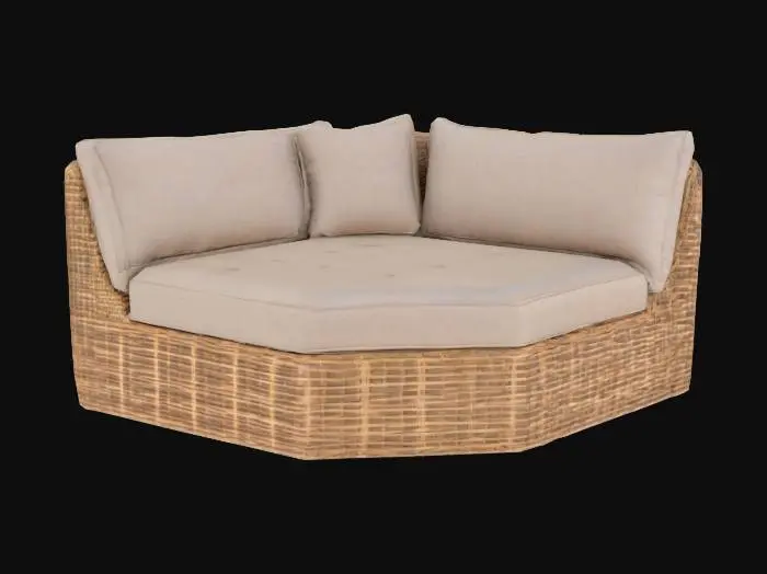 3D model for Wicker Corner Sofa