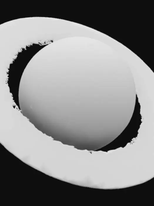 3D model for Buatkan saya sebuah 3d model tentang planet saturnus dan cincin nya