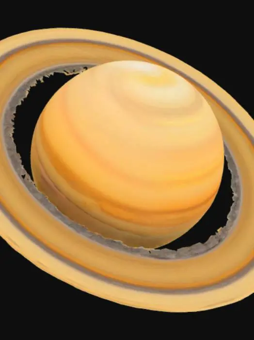 3D model for Buatkan saya sebuah 3d model tentang planet saturnus dan cincin nya