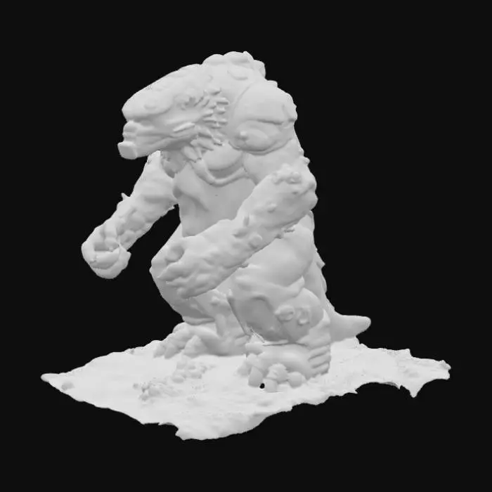 3D model for A huge lava monster. Should be very bulky. Should be made out of magma rock. Very tall, very bulcky. Add glowing circular eyes.