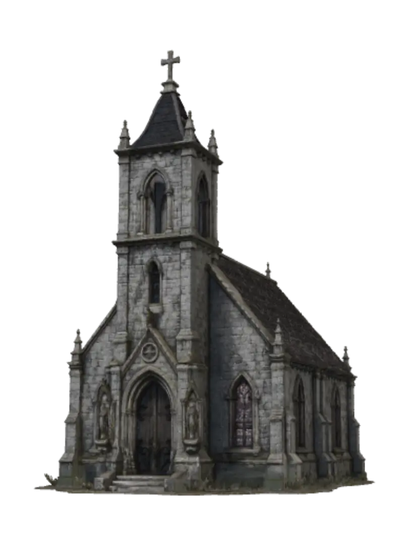 Modelo 3D de Gothic Stone Church, generado por IA