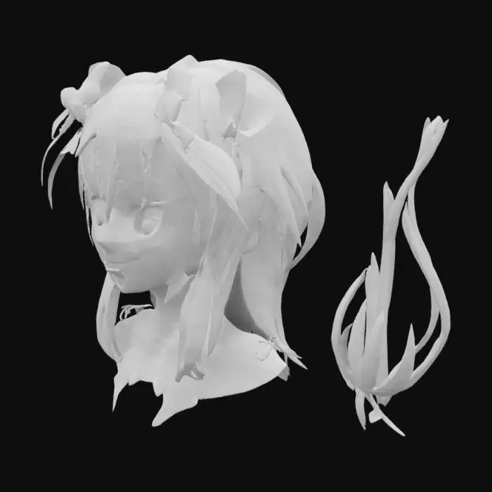 3D model for Pink-Haired Anime Character