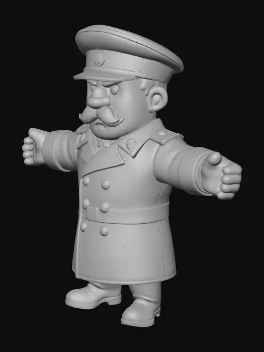 3D model for Commander Cartoon Character