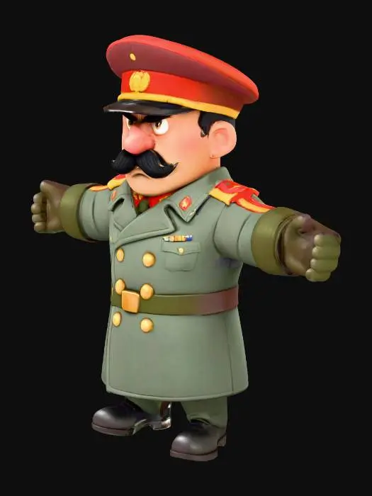 3D model for Commander Cartoon Character