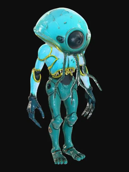 3D model for 🕸️👁️ 3. Membrain – The Hollow Host

A pulsating semi-transparent membrane body fused with cybernetic plating. A single robotic eye scans, while bio-tentacles emerge from its torso to manipulate children dressed as ghosts and monsters. The creature’s “human suit” hangs loosely like skin armor, illuminated by flickering streetlights. PBR organic-metal hybrid textures, fog, cinematic horror tone, dark sci-fi lighting #Halloween2025#