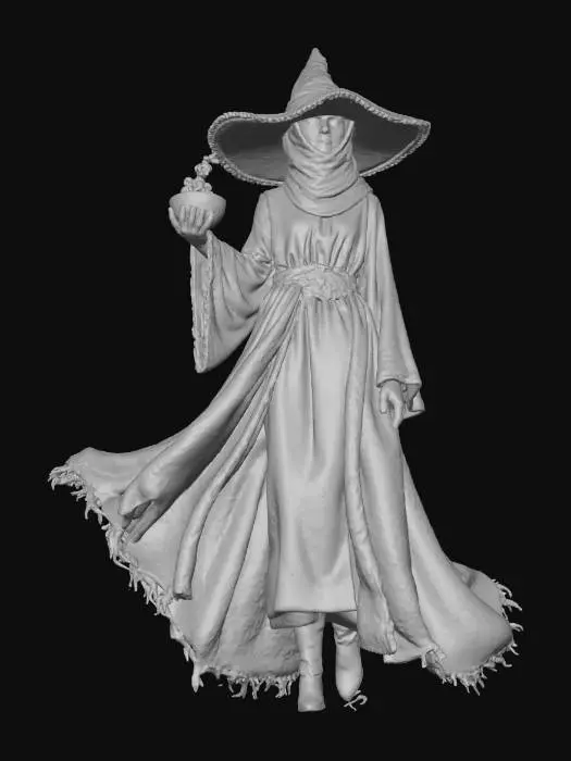 3D model for Alien Witch of Mars

A tall, elegant alien witch floating above a cracked Martian surface, holding a glowing cauldron of red plasma mist. Her robes shimmer with nebula patterns, moons in the sky behind her. Stylized realism, PBR, emissive materials, glowing particles, cinematic atmosphere, deep red lighting #Halloween2025#