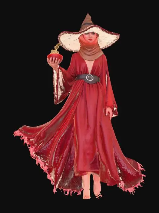 3D model for Alien Witch of Mars

A tall, elegant alien witch floating above a cracked Martian surface, holding a glowing cauldron of red plasma mist. Her robes shimmer with nebula patterns, moons in the sky behind her. Stylized realism, PBR, emissive materials, glowing particles, cinematic atmosphere, deep red lighting #Halloween2025#