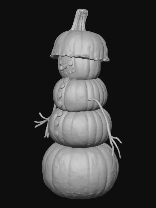 3D model for Faça um boneco de neve feito de abóboras de hallowe
