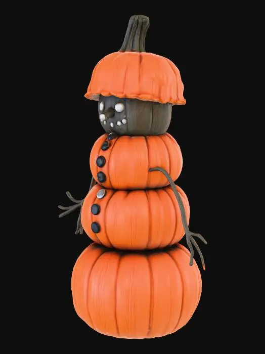3D model for Faça um boneco de neve feito de abóboras de hallowe