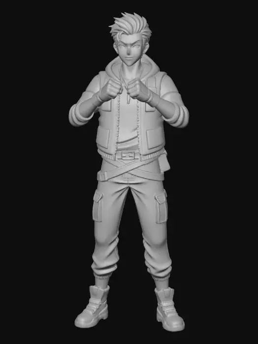 3D model for T Pose Martial Stance Hero