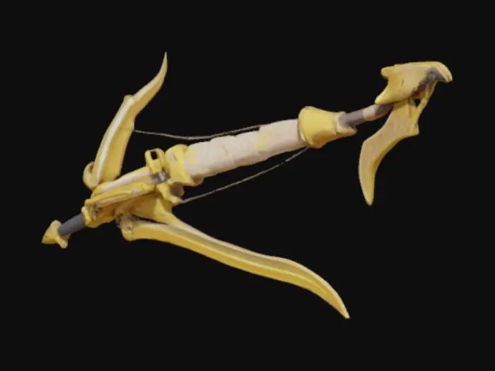 3D model for crossbow (20%) is a large claymore with glowing gold veins, gold fuller, and rubberized grip.
 SKINS (UNREAL ENGINE 5 – MASTER MATERIAL VARIANTS)
Each skin should be implemented as a Material Instance with dynamic parameters for color, metalness, emissive glow, wear/damage, and cloth pattern.

1. 🔥 Sanctified Wrath
Colors: White surcoat, red cross, glowing gold trim.

Glow FX: Emissive veins on sword + gold sigils on armor.

Look: Divine, shining in battle, minimal wear.