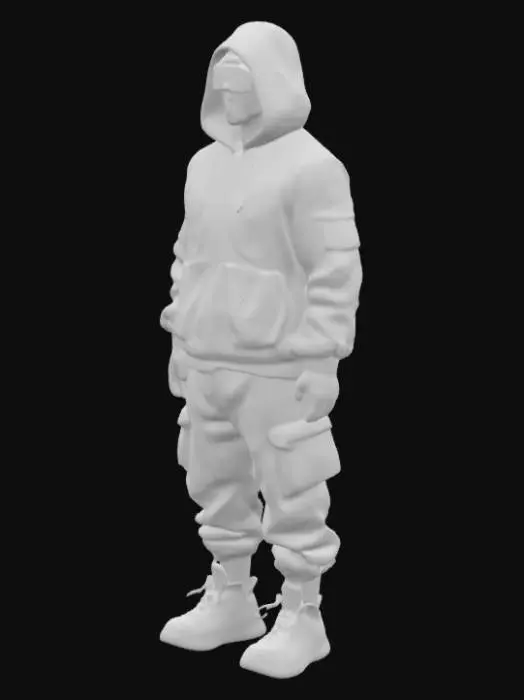 3D model for Outfitil   20% Tech hoodie with glow panels + baggy cyber-cargo pants; rigged for cloth  15% Pixel phase shift, static glitch trails, hologram spawn FX for Snap Build & Code Runner Vehicle                (Niagara)Face & Accessories 10% Neon facial tattoos, reflective visor with glitch flicker animation                         Voice & Slang 10% Witty tech slang: “Upload your last words.” “Ctrl-Z that attitude.”Build System Logic 10% Blueprint-driven instant spawn logic w/ destructible or auto-turret variants ultra fx designs               