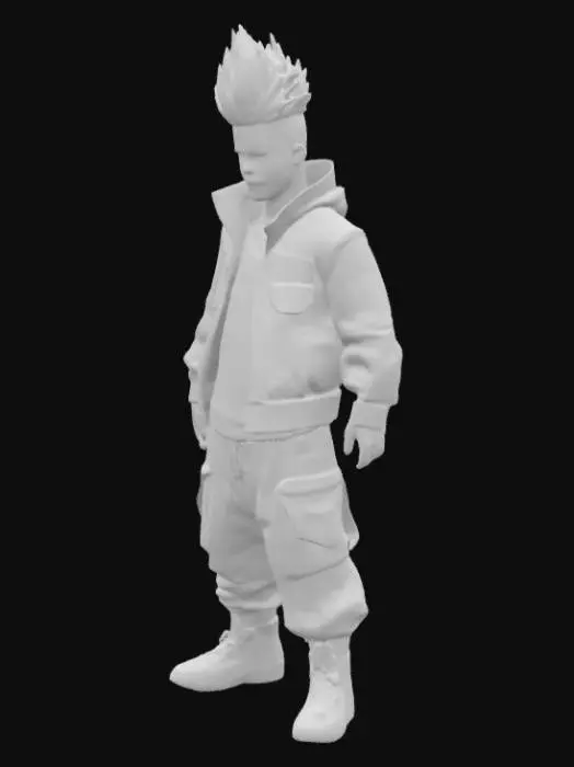 3D model for Rai "Blitz Boy" Kaze
Tokyo-born street prodigy turned underground streamer with a hacker brain.
Teleport-like dash with anime-style FX trail.
Auto-Build Pad Tosses a cube that unfolds into cover or platforms instantly.Feature       
Hair Electric blue, spiked and windswept with a subtle glow that intensifies at high speeds, emphasizing motion and energy in anime-style fashion.      Jacket streetwear jacket with LED trim, dynamic graffiti tags on the back that animate subtly while running. Accessories LED visor transparent with scanning hacks, sneakers that flash boost lights high tops  ultra designs 