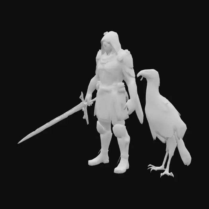 3D model for Kael “Shadowblade” Draven
Role: Stealth Assassin & Night Hunter

Outfit: Tactical black urban ninja suit with reactive armor plates (90% real-life textile textures, 10% fantasy glow effects)

Skills: Shadow Cloak (invisibility), Silent Strike, Wall Run

Pet: Black falcon “Nyx” – scouts and blinds enemies (87% photoreal bird animation)

Weapon: Dual daggers with nanotech edge (80% real, 20% sci-fi)

Graphics Realism:

Outfit Texture: 95%

Motion Capture: 90%

Environment Reaction: 85%


