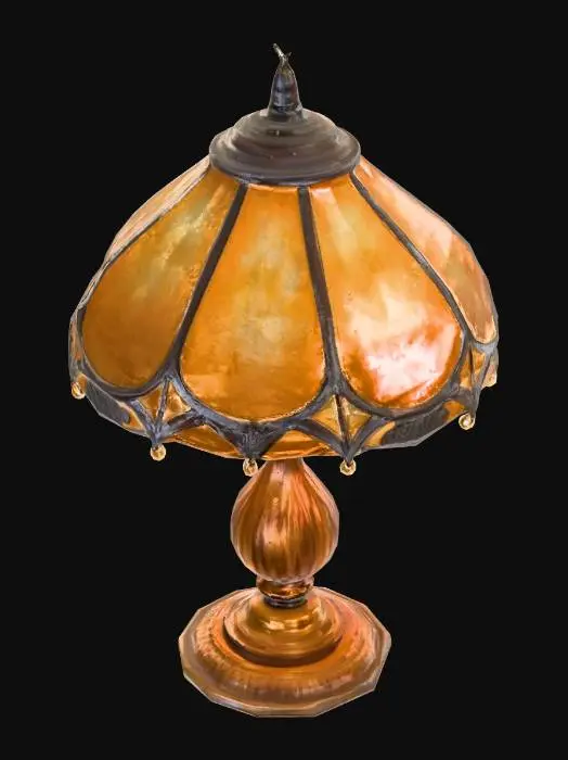 3D model for A bedside lamp with a crooked or stained shade.