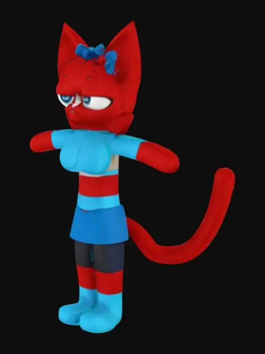 3D model for Ruby The Cat (Sprunki