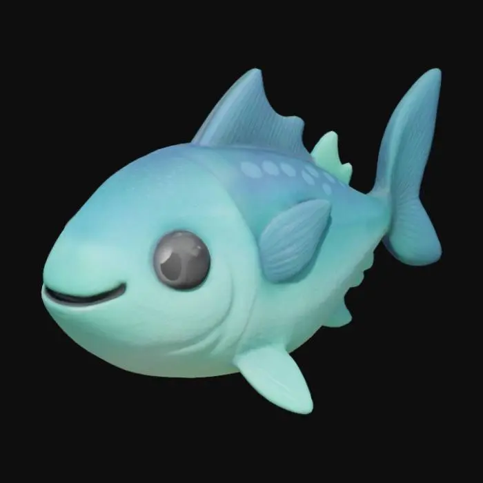 3D model for Blue Smiley Fish