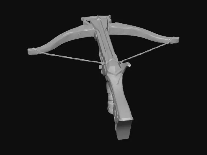 3D model for a stylized medieval magical crossbow