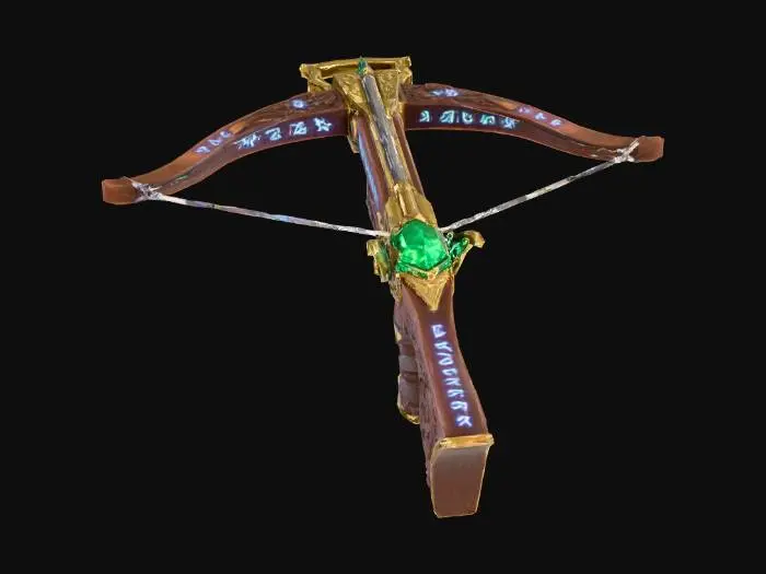 3D model for a stylized medieval magical crossbow