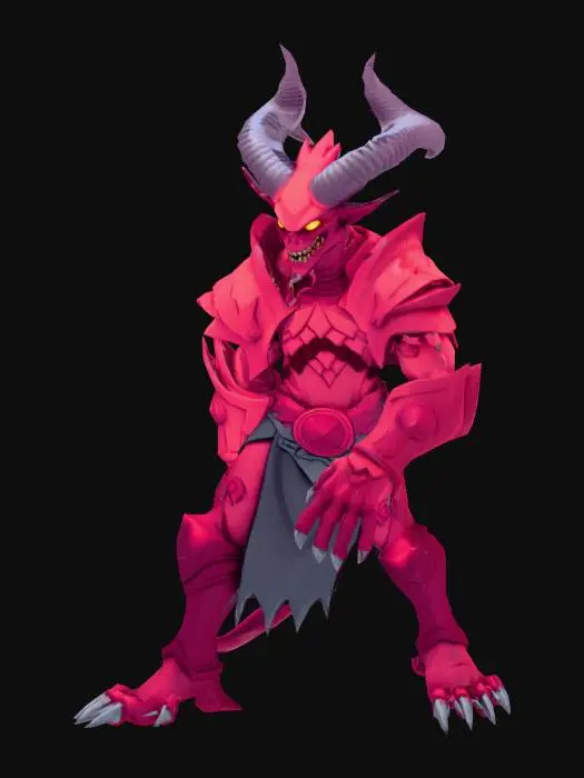 3D model for A low poly enemy in the style of Quake, the enemy should be a demon in a dark medieval style