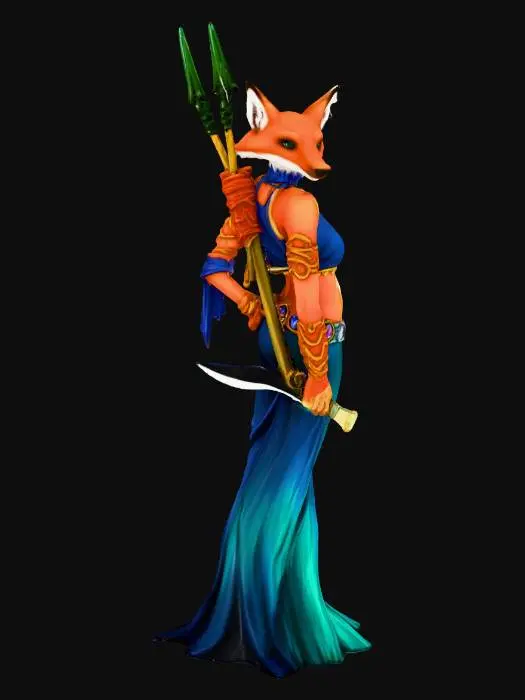 3D model for Vulpine Warrior Princess