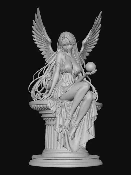 3D model for Pink-Winged Angel with Crystal Orb