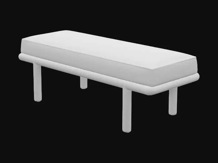 3D model for WOODEN UPHOLSTERED BENCH THEODORE ALEXANDER