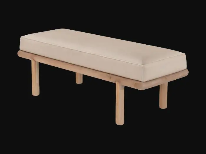 3D model for WOODEN UPHOLSTERED BENCH THEODORE ALEXANDER