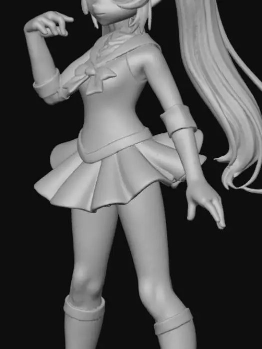 3D model for Sailor eternal angel chibiusa holding luna p
