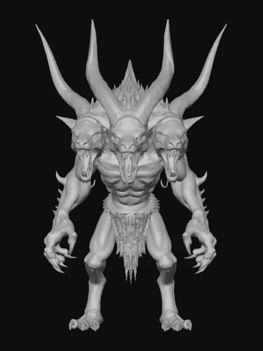 3D model for Creature multiple heads