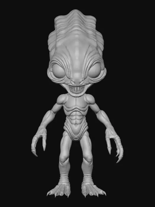 3D model for alien head scary