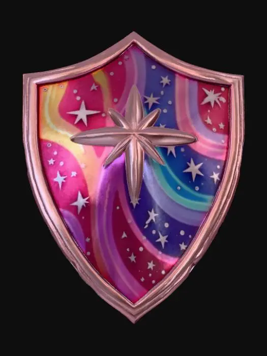 3D model for Mystical Shield girly pink rainbow galaxy