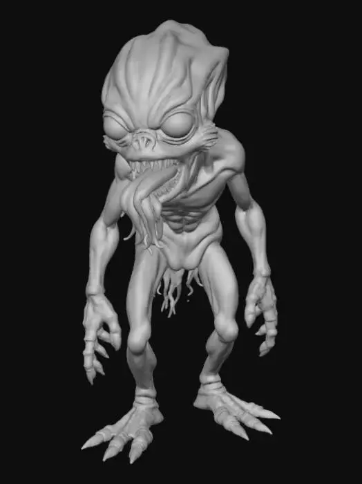 3D model for Flesh blob monster humanoid female