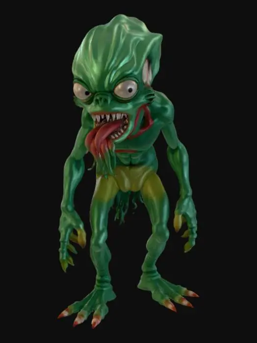 3D model for Flesh blob monster humanoid female
