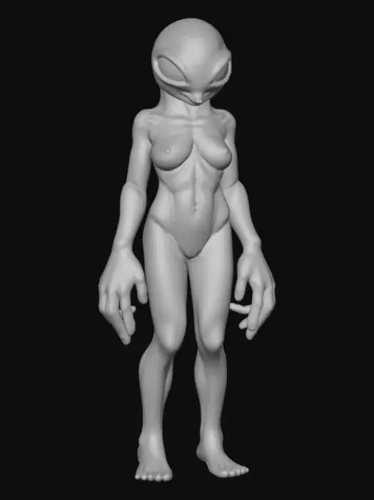3D model for Flesh blob monster humanoid female