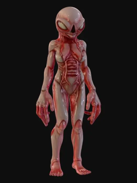3D model for Flesh blob monster humanoid female