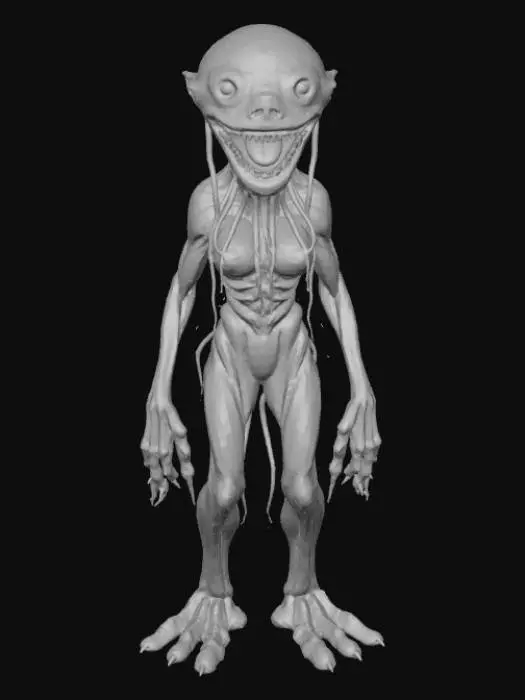 3D model for Flesh blob monster humanoid female