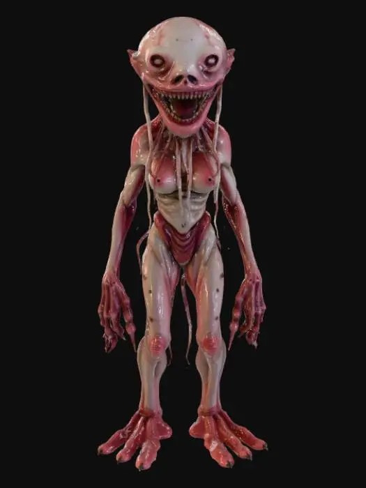 3D model for Flesh blob monster humanoid female