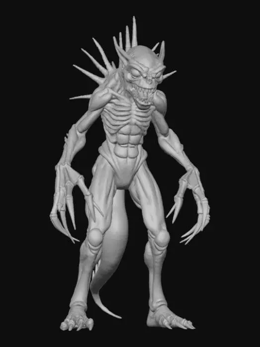3D model for monster humanoid female scary