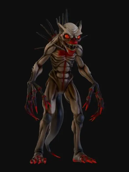 3D model for monster humanoid female scary