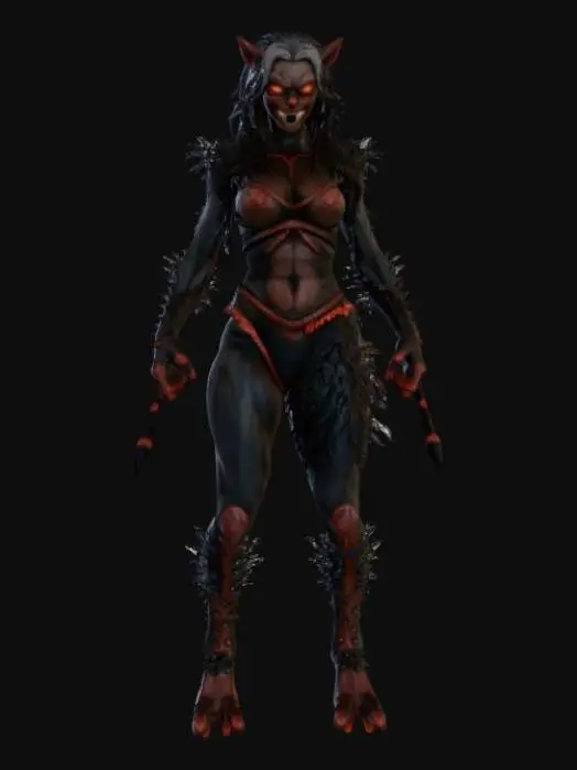 3D model for Animal humanoid female scary