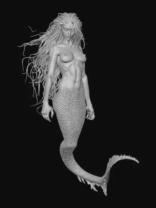 3D model for Mermaid scary deep sea