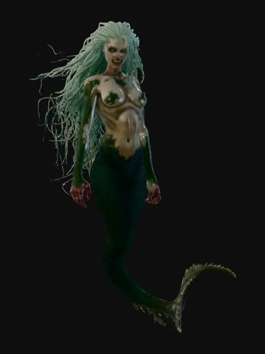 3D model for Mermaid scary deep sea